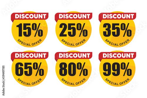 Discount Label Red Vector Eps 10