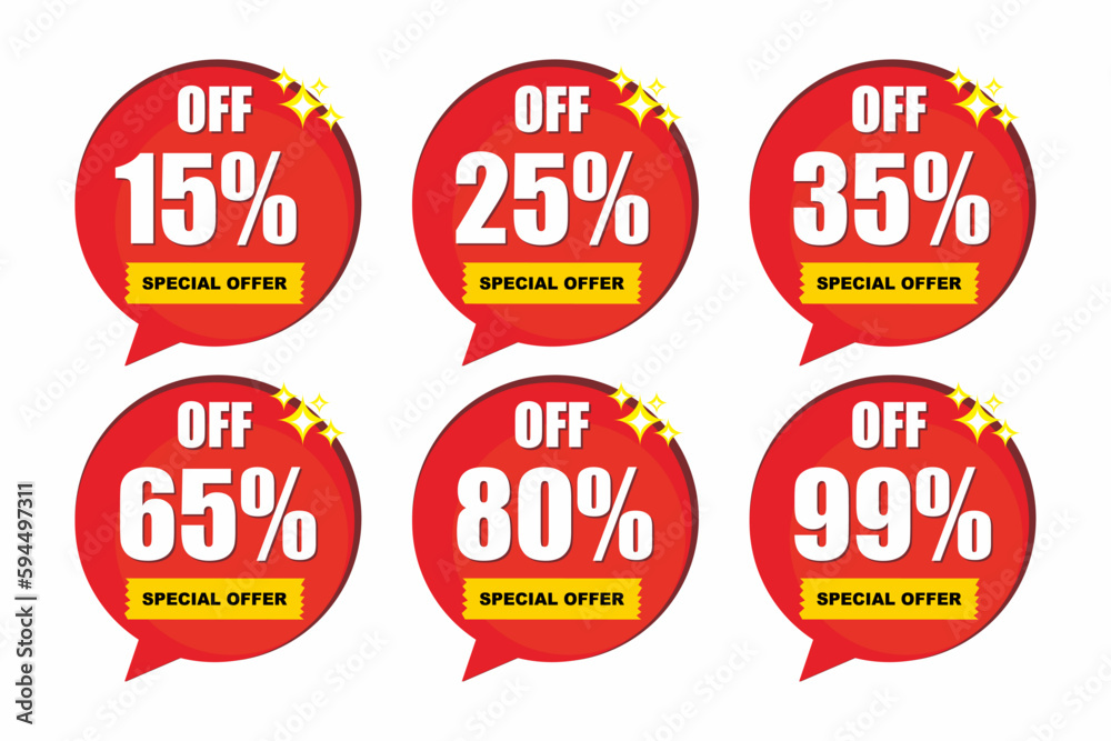 Obraz premium Discount Label Red Vector Eps 2