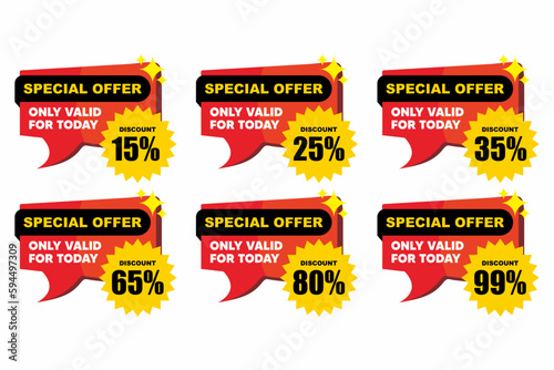 Discount Label Red Vector Eps 3