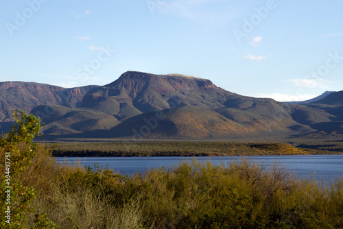 Theodore Roosevelt Lake with high water in spring 2023 in Tonto National Forest in Arizona © Martha Marks