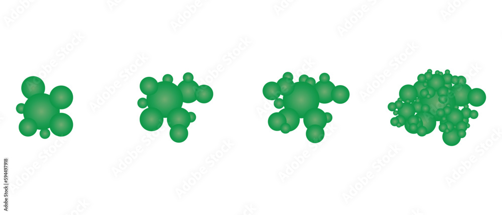 foam bubble green vector illustration isolated on white background. foam bubble green vector illustration isolated on white background.