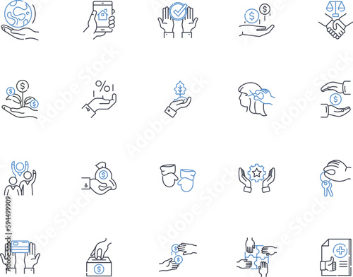 Personal space line icons collection. Boundary, Privacy, Territory, Isolation, Solitude, Seclusion, Distance vector and linear illustration. Independence,Barrier,Sanctuary outline signs set