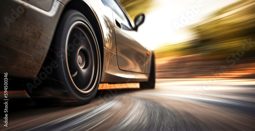 Speeding sports car on multiple lane highway generated by AI © Jeronimo Ramos