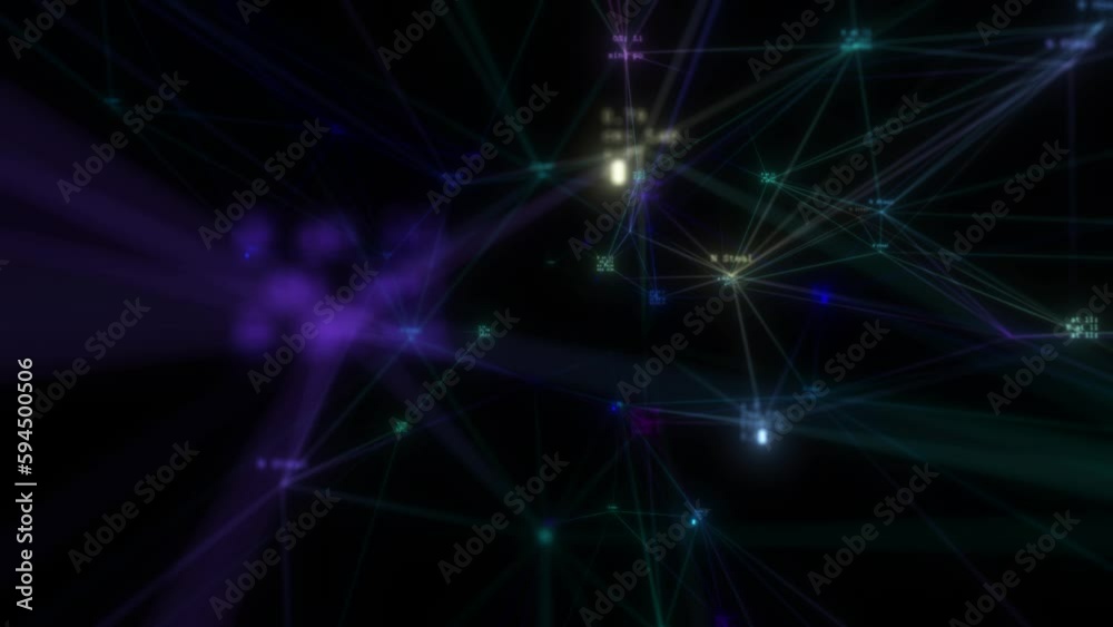 Deep learning a neural network. High tech background. Seamless loop. Deep learning a neural network. High tech background. Seamless loop.