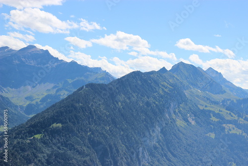 View of the swiss alps mountain range.