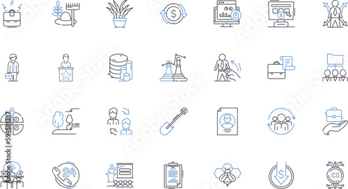 Agronomy field line icons collection. Tillage, Irrigation, Fertility, Crop rotation, Pesticides, Herbicides, Soil testing vector and linear illustration. Nutrients,Cover crops,Composting outline signs