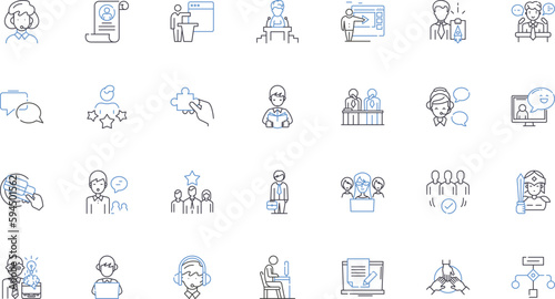 Quality service line icons collection. Excellence, Customer-focused, Reliability, Responsiveness, Diligence, Attention, Professionalism vector and linear illustration. Consistency,Trusrthiness
