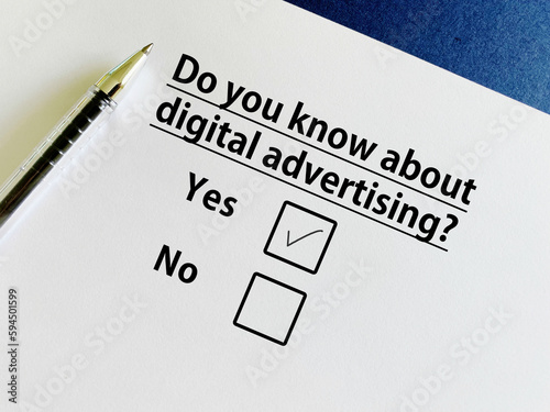 Questionnaire about advertisement