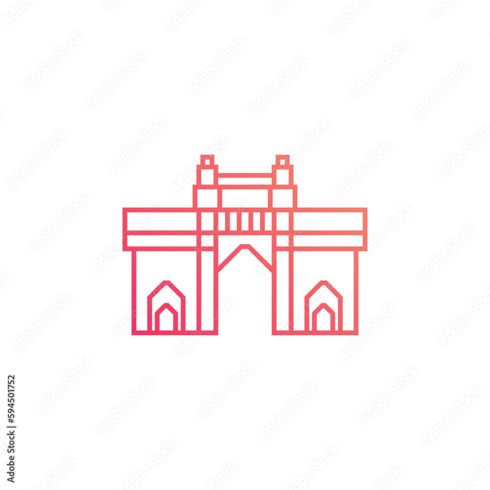 Fototapeta premium mumbai landmarks vector for website, UI Essential, symbol, presentation