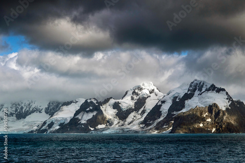 Stark Mountain scene of Elephant Island in Antarctica