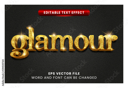 Gold glitter glitter sparkling vector text effect