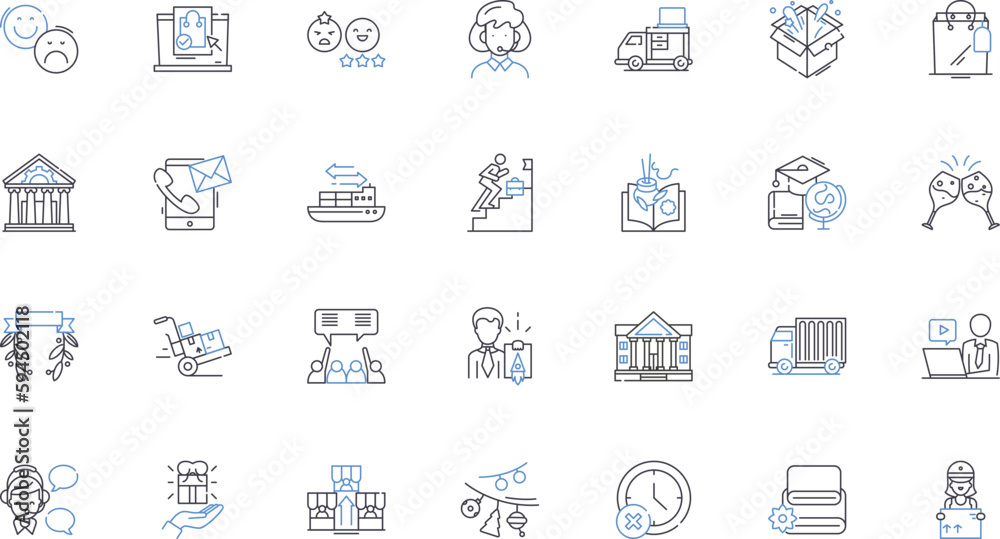 City living line icons collection. Urban, Vibrant, Crowded, Fast-paced, Eclectic, Diverse, Noisy vector and linear illustration. Busy,Convenient,Exciting outline signs set