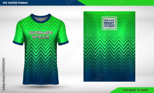 zigzag texture designs sports abstract background for extreme jersey team, racing, cycling, football, neon green to dark blue color and sport livery.