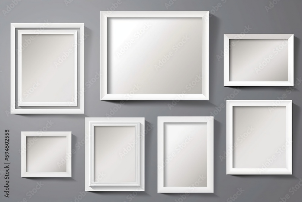 Set of empty photo frames compositions Realistic vector mockups Retro photo frames with shadowisolated-transformed