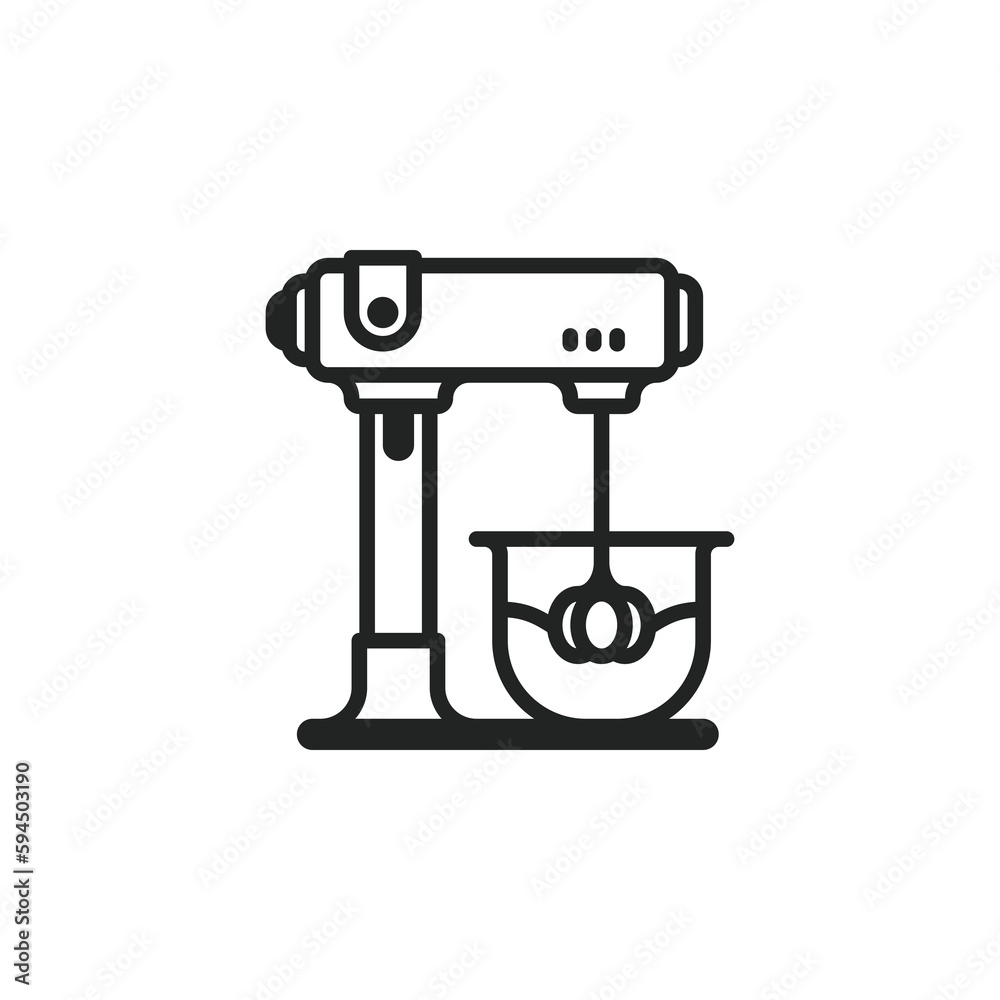 Mixer blender, kitchenware outline icons. Vector illustration. Isolated icon suitable for web, infographics, interface and apps.