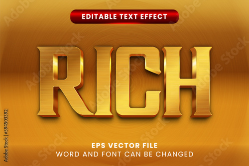 Golden textured rich vector text effect