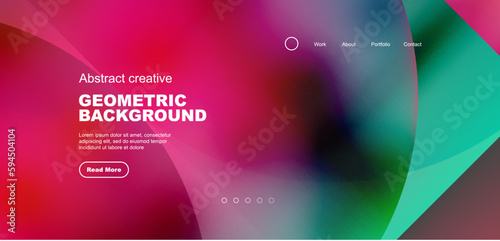 Bright fluid gradient circles abstract background. Business or technology design for wallpaper, banner, background, landing page, wall art, invitation, prints