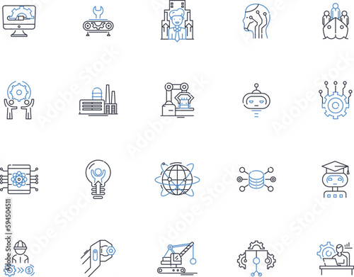 Dispatch line icons collection. Logistics, Delivery, Shipment, Transport, Dispatched, Courier, Consignment vector and linear illustration. Freight,Fulfillment,Dispatching outline signs set