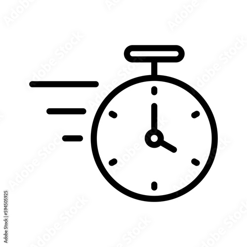 Quick Response outline icon for quick, hurry, time and date, timing, law, fast, tool, time, and clock logo