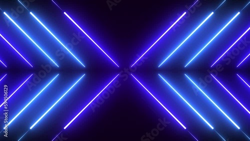 Abstract Blue and Purple Neon Light, Stage, Party, DJ Music Background (Looping Background) photo