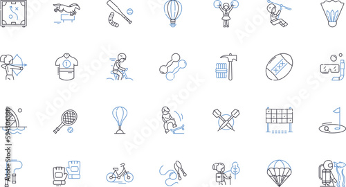 Paraphernalia line icons collection. Accessories, Smoking, Tools, Equipment, Instruments, Supplies, Gear vector and linear illustration. Gadgets,Trappings,Apparatus outline signs set