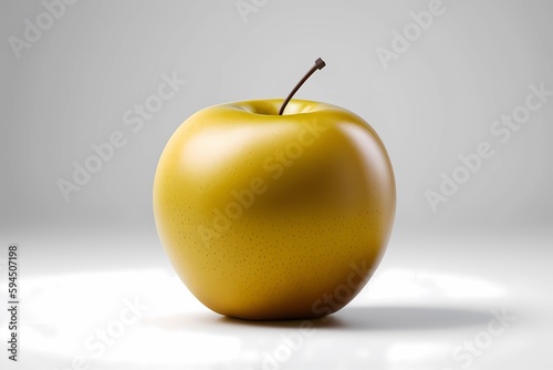 Yellow fresh apple, isolated on white background.