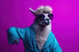 Llama Stylish Dancer Background Generative AI