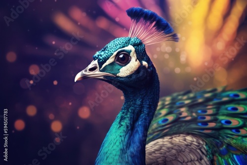 Peafowl Hip Hop Dancer Backdrop Generative AI