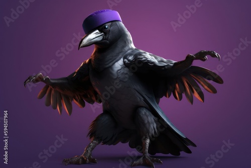 Raven Funky Street Dancing Showing Some Moves Generative AI