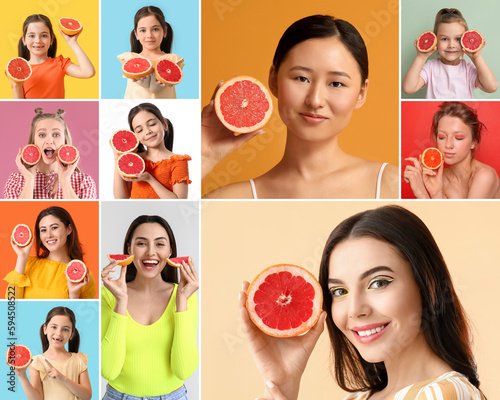 Collage of beautiful women ...