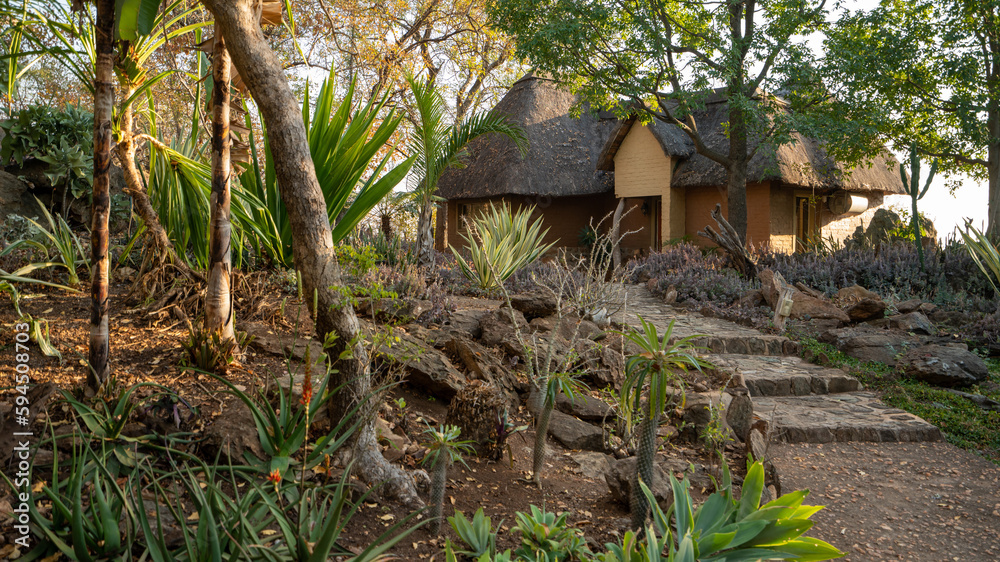 A small bungalow for safari visitors in South Africa. A small bungalow for safari visitors in South Africa.