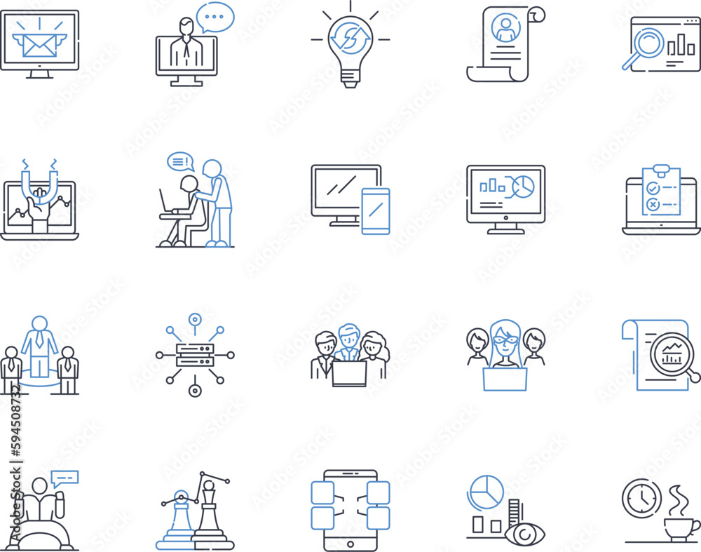 Trade obligations line icons collection. Tariffs, Quotas, Regulations, Compliance, Enforcement, Sanctions, Protections vector and linear illustration. Duties,Agreements,Trade-offs outline signs set