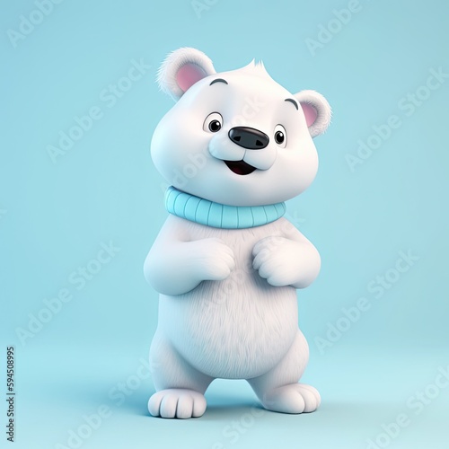 polar bear cub smiling created with generative AI