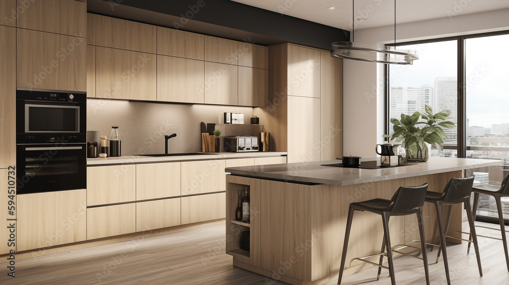 a kitchen with sleek stainless steel , generative ai a kitchen with sleek stainless steel , generative ai