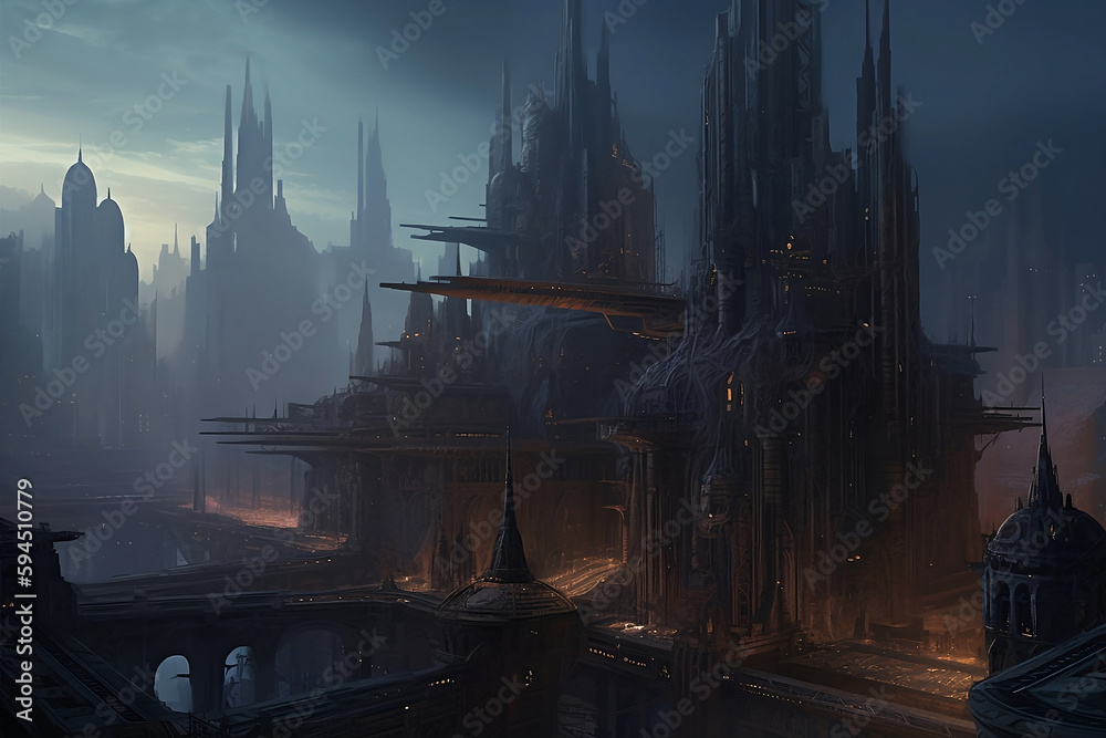 illustration of futuristic cyberpunk city illustration of futuristic cyberpunk city