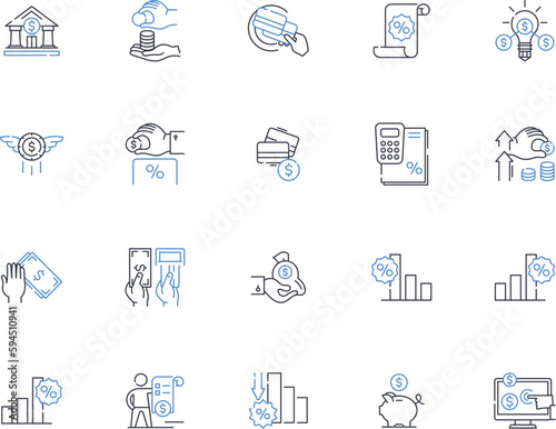 Sales champions line icons collection. Persuasive, Charismatic, Goal-oriented, Confident, Resourceful, Driven, Tenacity vector and linear illustration. Self-motivated,Adaptability,Empathetic outline