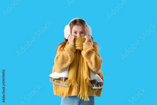Pretty young woman with ice...
