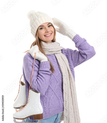 Pretty young woman with ice...