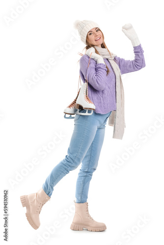 Pretty young woman with ice...