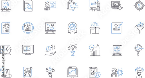 Change management line icons collection. Innovation, Adaptation, Transformation, Resilience, Agility, Flexibility, Evolution vector and linear illustration. Modernization,Progression,Renovation