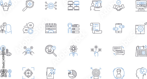 Congruence alignment line icons collection. Harmony, Consistency, Accordance, Fit, Symmetry, Equilibrium, Balance vector and linear illustration. Uniformity,Agreement,Synchronization outline signs set