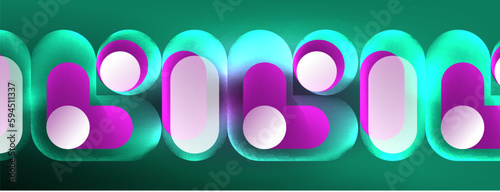 Neon circle abstract background. Template for wallpaper, banner, presentation, background