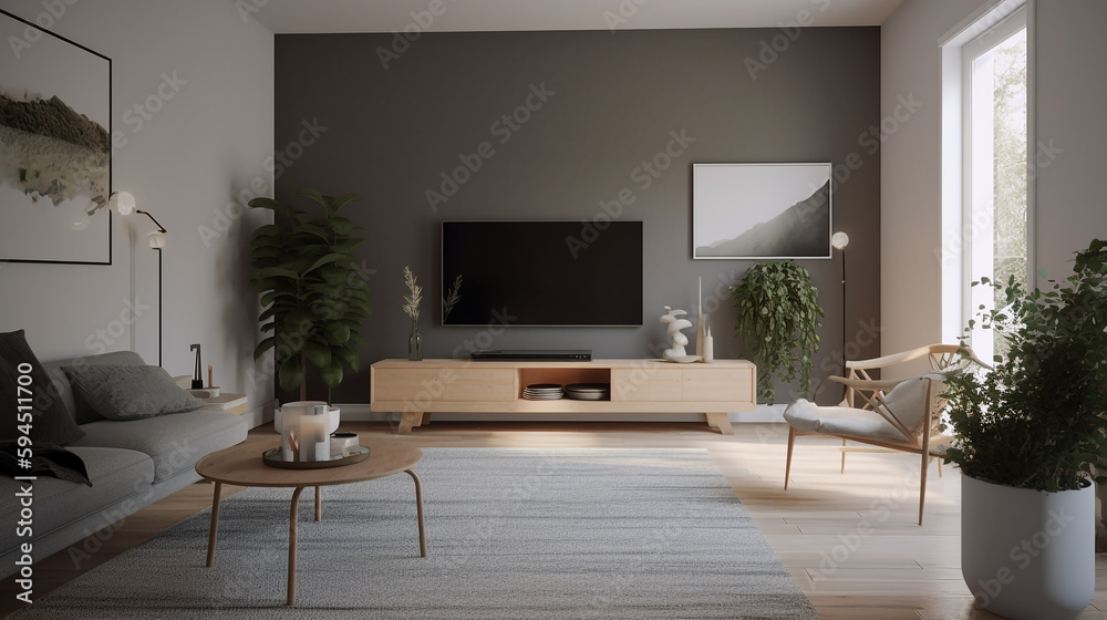 Fototapeta premium a minimalist living room, generative ai