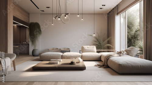 a minimalist Scandinavian living room, generative ai