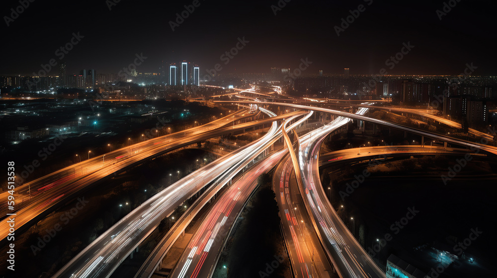 Expressway top view, Road traffic an important infrastructure