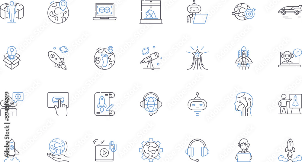 Eventuality line icons collection. Uncertainty, Probability, Consequence, Contingency, Outcome, Result, Possibility vector and linear illustration. Chance,Inevitability,Occurrence outline signs set