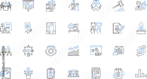 Supply chain management line icons collection. Logistics, Transportation, Procurement, Inventory, Distribution, Warehousing, Shipping vector and linear illustration. Forecasting,Demand,Optimization