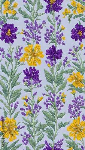 seamless pattern with flowers generated Ai © Zeeshan