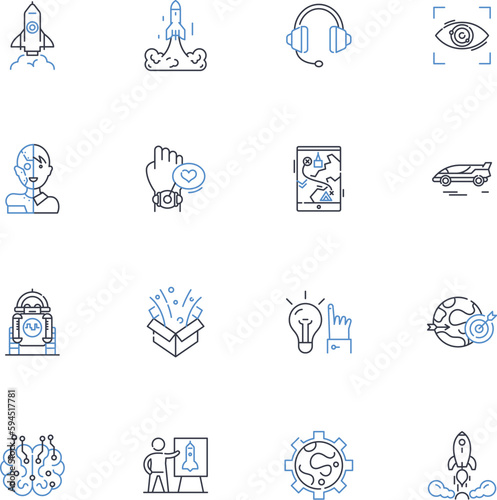 The coming years line icons collection. Change, Progress, Innovation, Transformation, Advancement, Revolution, Evolution vector and linear illustration. Development,Growth,Challenge outline signs set