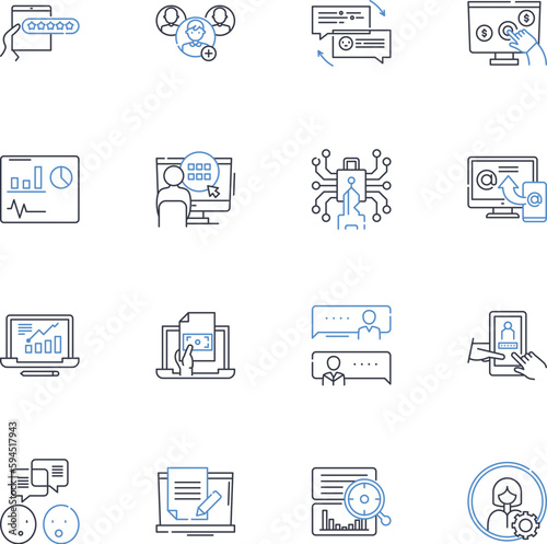 User strategy line icons collection. Engagement, Retention, Acquisition, Segmentation, Conversions, Loyalty, Advocacy vector and linear illustration. Incentives,Personalization,Feedback outline signs